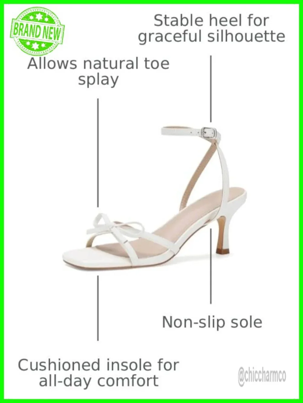 Women's Bow Kitten Heels Strappy Square Toe Faux Leather Buckle Sandals